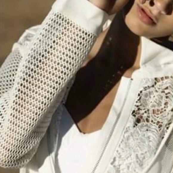 Endless Rose zip jacket. Small. Black. Floral top. White shown as stock photo. - Picture 5 of 9